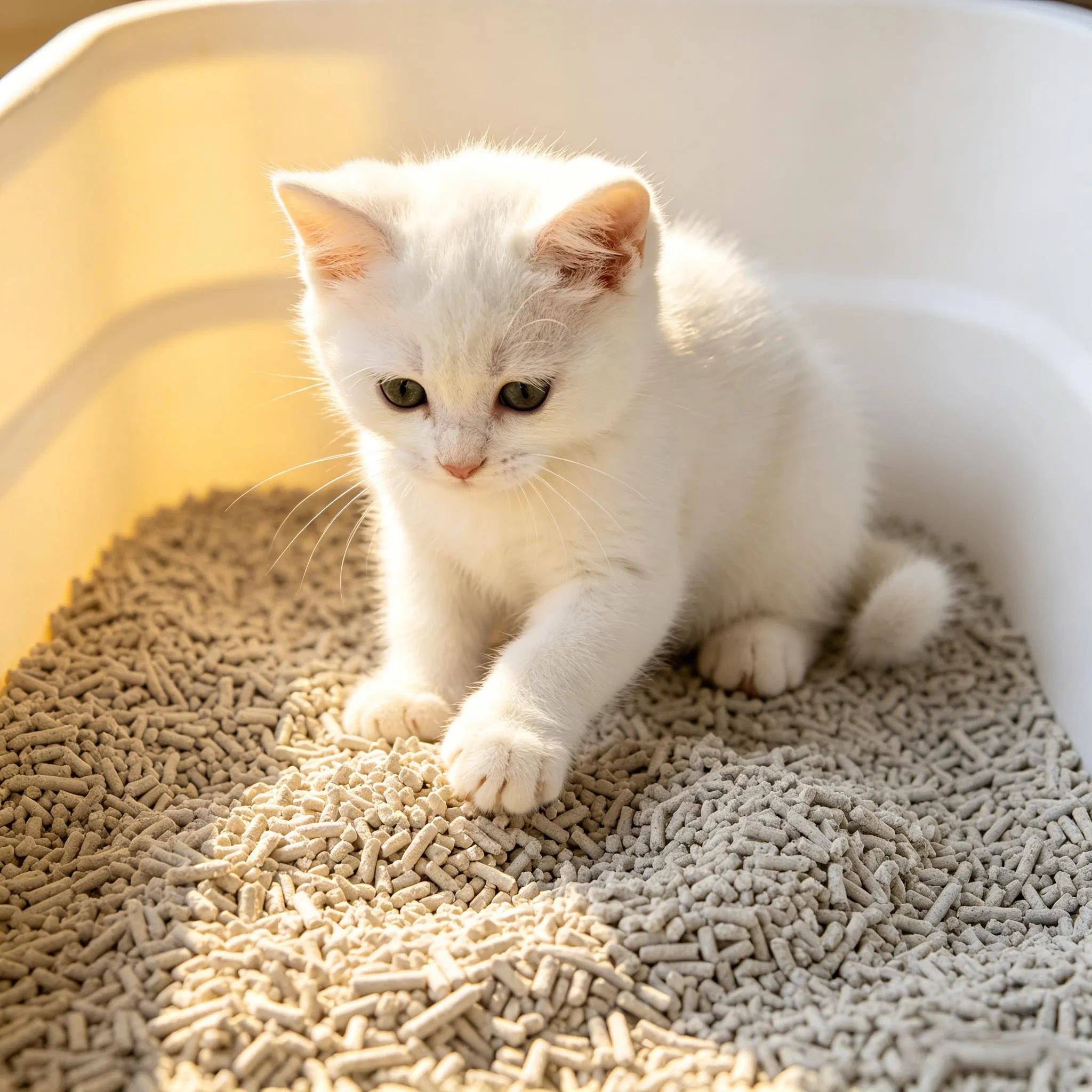 Areia para gatos de tofu à base de milho biodegradável, tratamento de resíduos limpo, popular entre atacadistas de animais de estimação no exterior