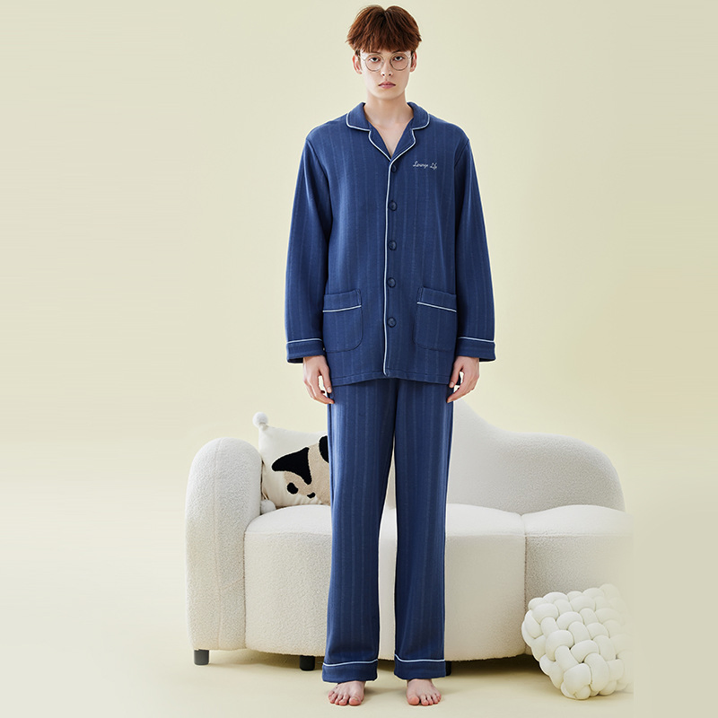 Conjunto de pijamas de algodón suave para adultos, ropa de casa cómoda