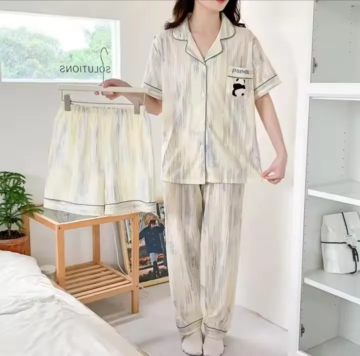 Precio competitivo pijamas impresos sueltos casuales para el hogar ligeros y cómodos de verano