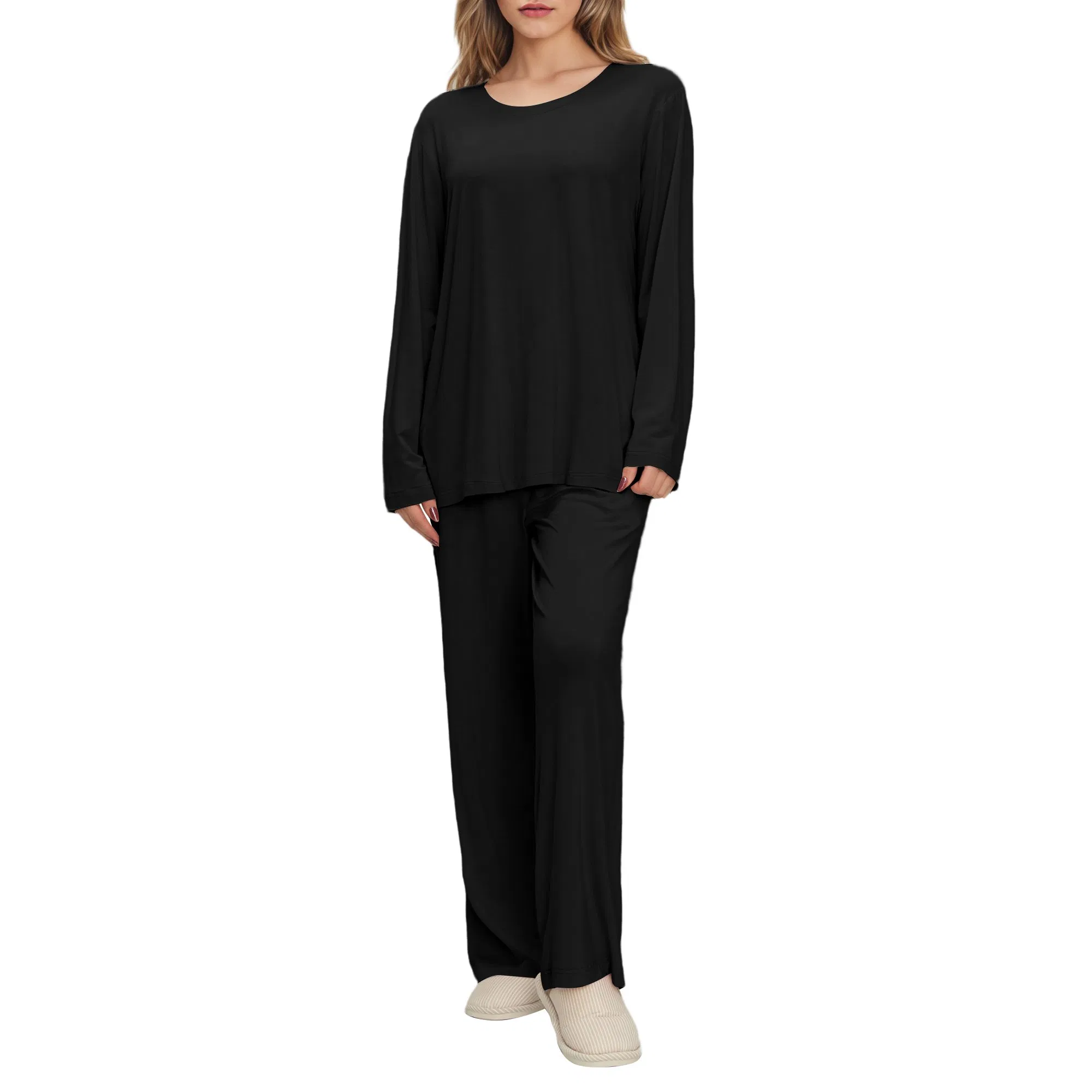 Pijamas de mujer de viscosa de bambú, cómodos, pijamas personalizados, ropa de casa para ladies