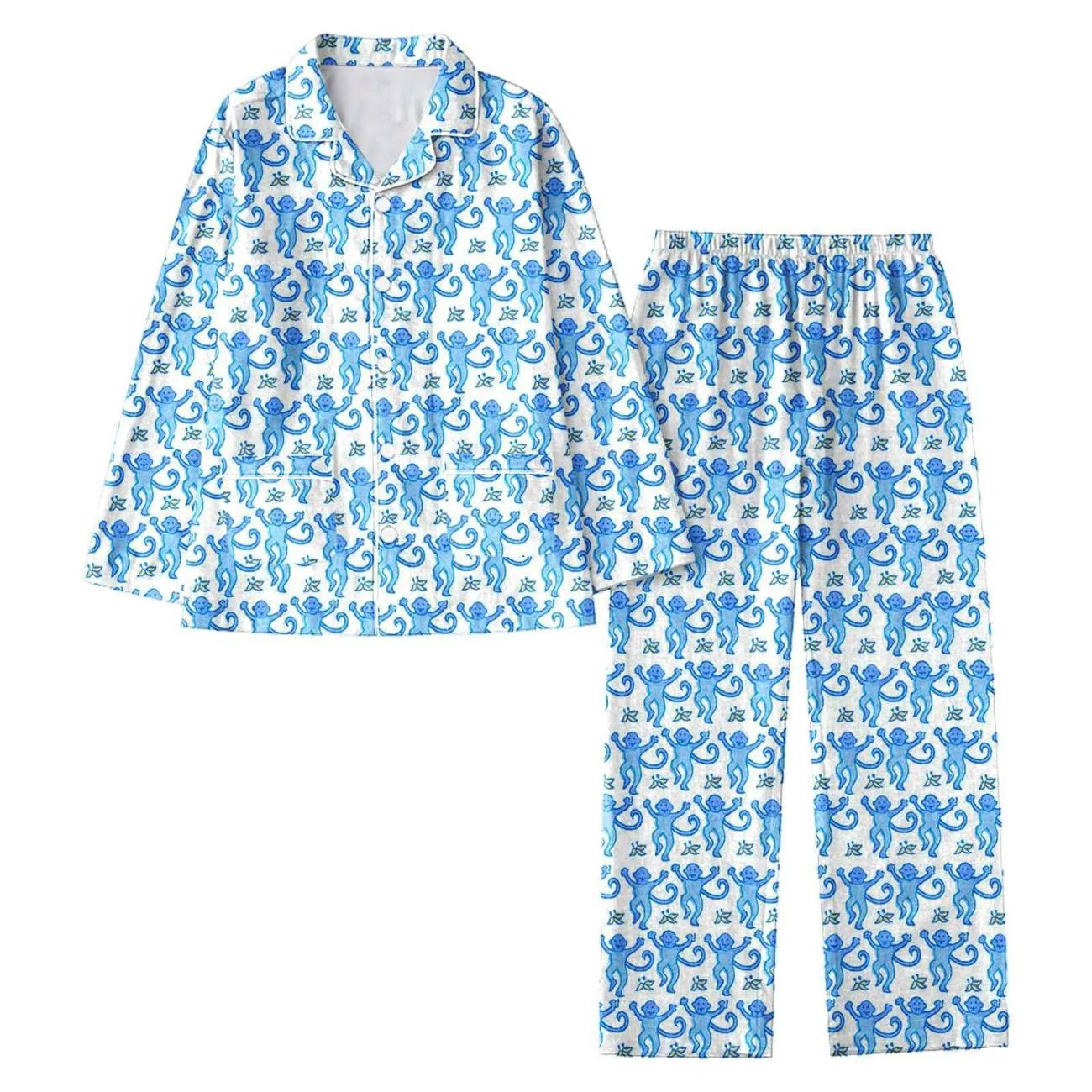 Conjunto de pijamas de manga larga con estampado para mujeres de tallas grandes, primavera y otoño