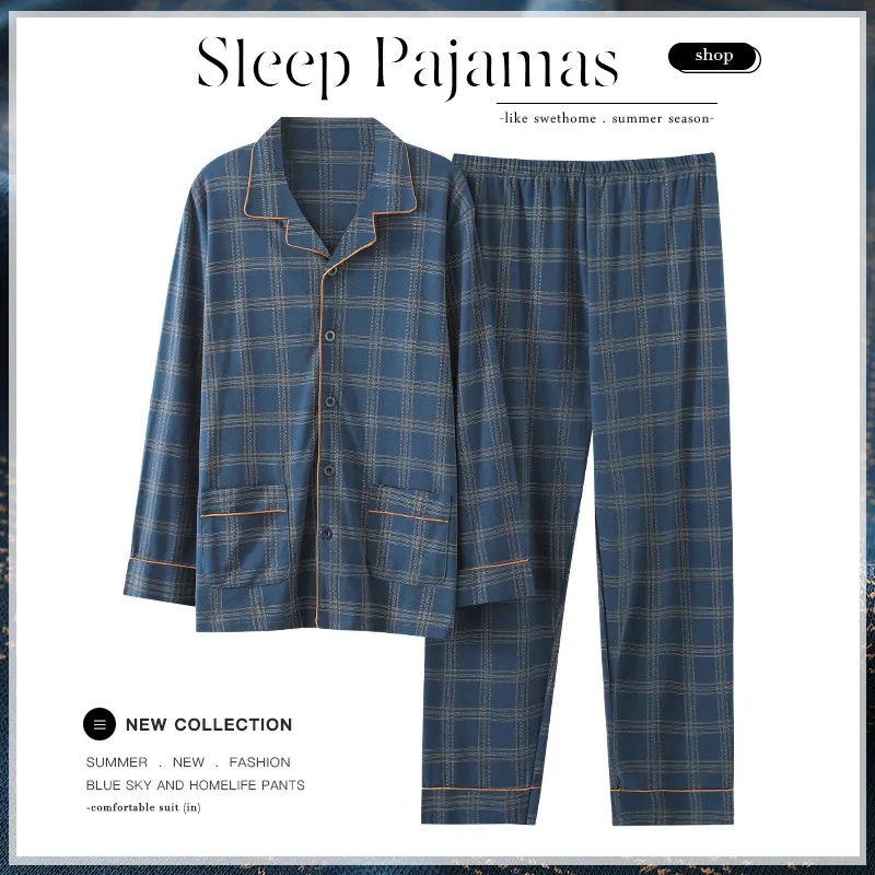 2023 Nuevo estilo de cárdigan de algodón de manga larga, conjunto de pijama de algodón de solapa, ropa de casa suave y cómoda para mujeres