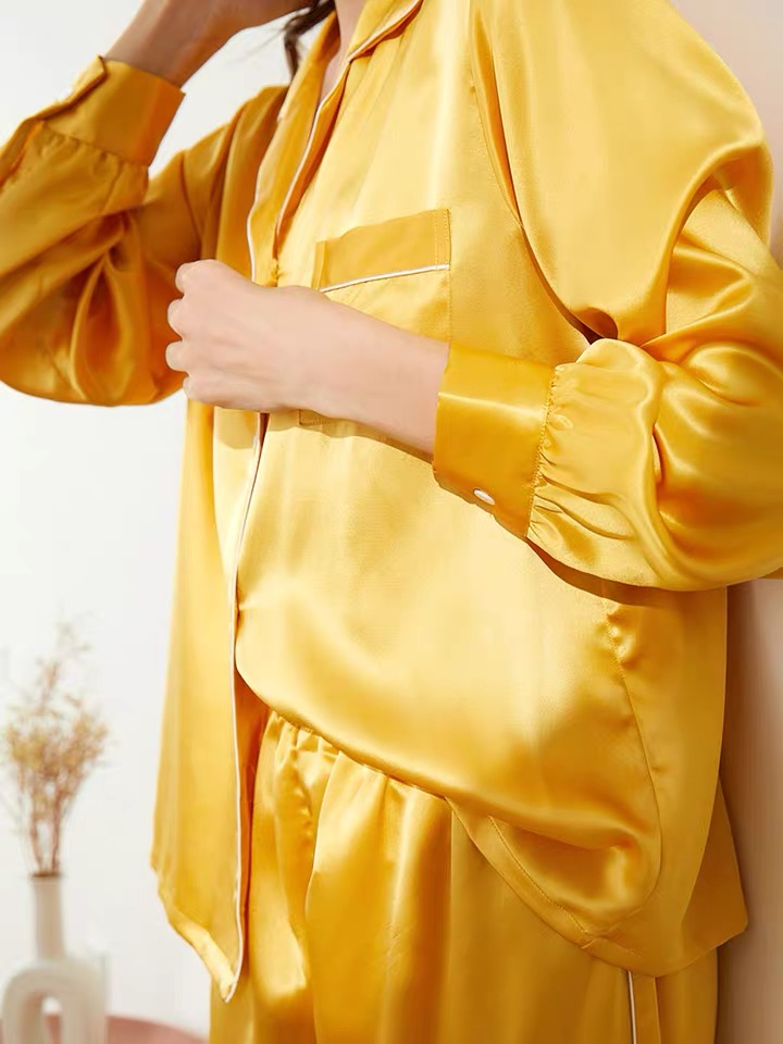Conjunto de Pijamas de Seda Mulberry para Mujeres 100%, Ajuste Relajado