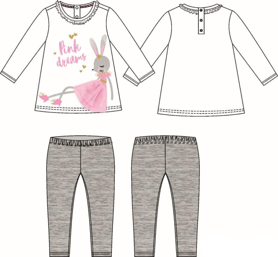 Conjunto de pijamas para niñas de moda con estampado, pijamas de algodón orgánico para niños, ropa de dormir para el otoño