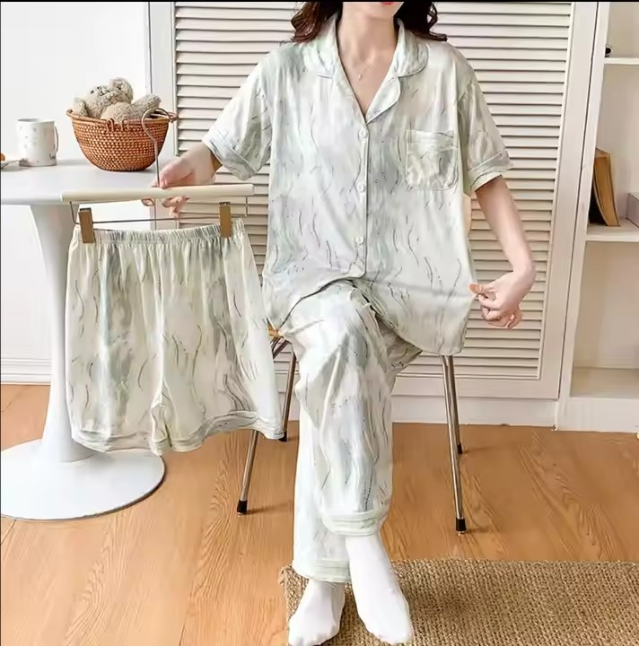 Precio competitivo pijamas impresos sueltos casuales para el hogar ligeros y cómodos de verano