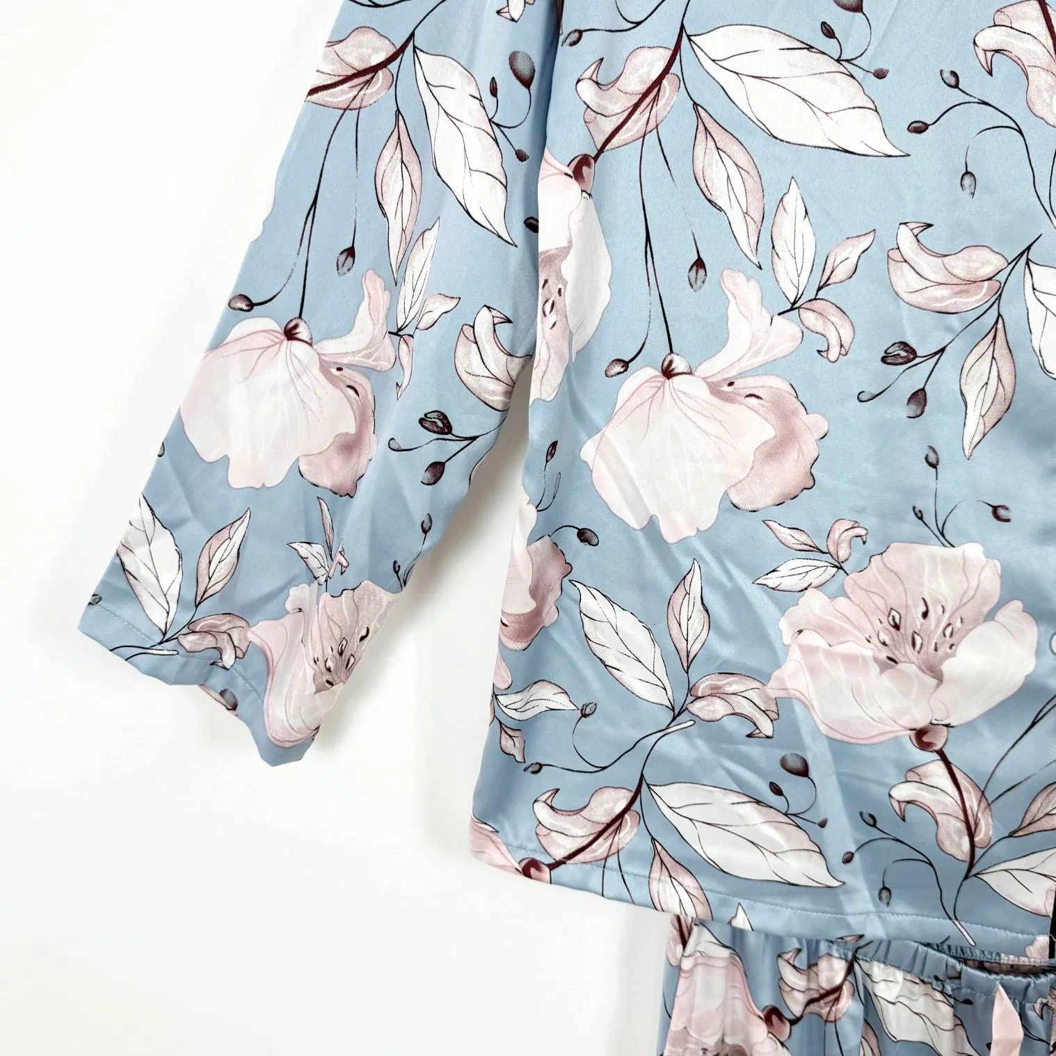 Pijamas personalizados de seda de morera orgánica para dormir, conjunto de pijama relajado