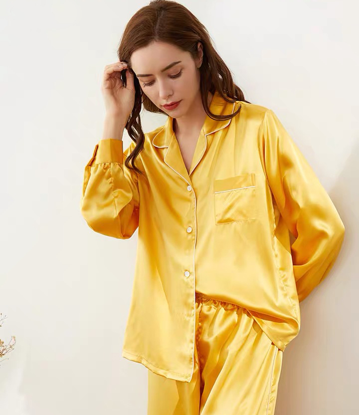 Conjunto de Pijamas de Seda Mulberry para Mujeres 100%, Ajuste Relajado