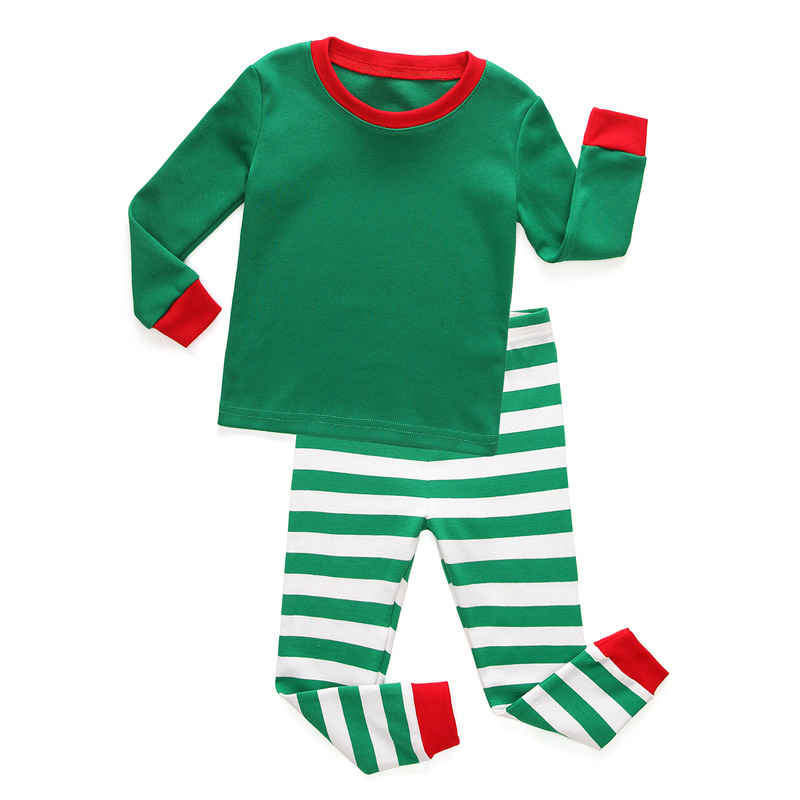Ropa de dormir de algodón de alta calidad de manga larga a rayas para hombres, mujeres, niños y familias, atuendos casuales para fiestas navideñas