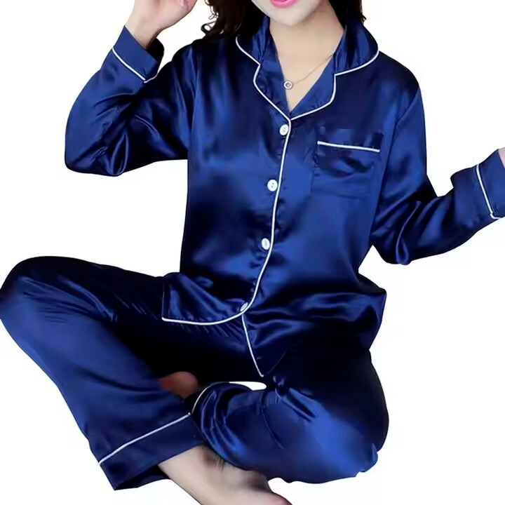 Conjunto de pijama de seda de manga larga de nueva llegada unisex suave y transpirable para el hogar, talla grande ODM