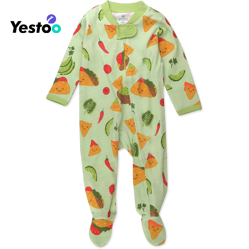 Pijama de una pieza con pies para dormir y jugar 100% de algodón orgánico, para bebés niños
