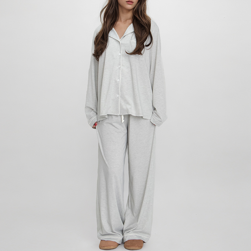 Conjunto de pijama de fibra de bambú ecológico y cómodo para damas