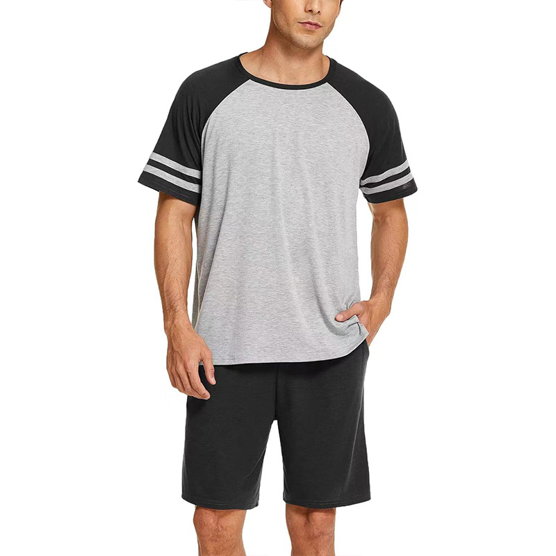 Conjunto de pijama elegante, pijama de algodón, pijamas bonitos para hombres, pantalones de pijama estampados