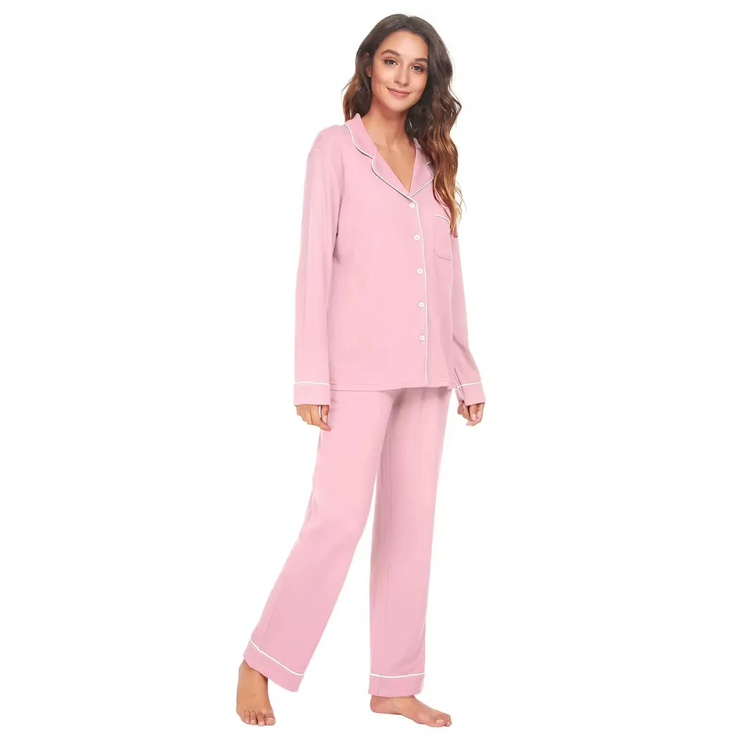 Conjunto de pijama para mujeres de manga larga, sostenible, de viscosa de bambú