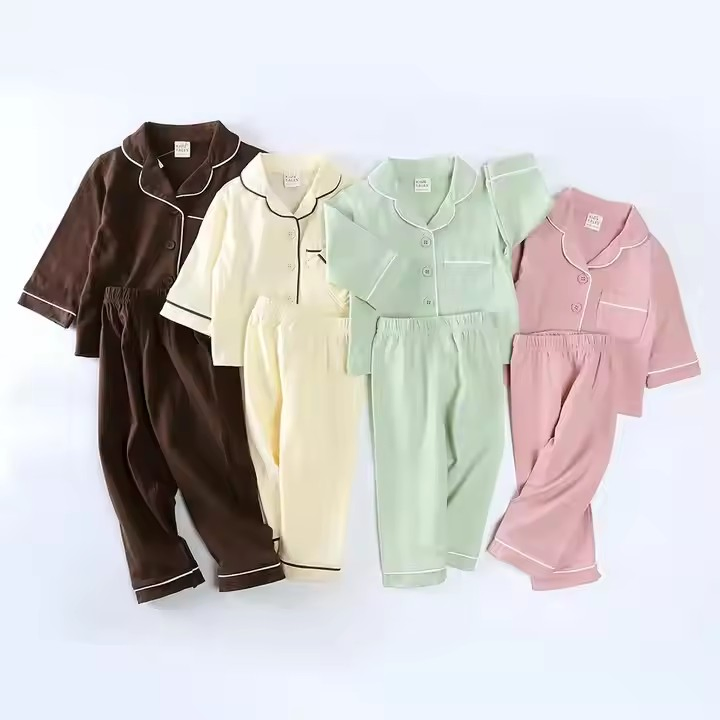 Cotton Luxury Pyjamas Family Woman 2 Piece Outfit Set Bamboo Long Sleepwear Pjs Pajamas Pijamas Mujer for Women