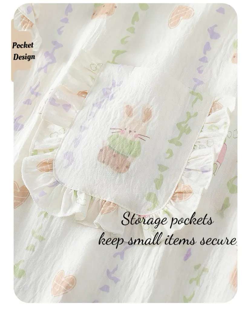 2025 Conjunto de Pijamas de Algodón Suave de Verano 3-Piece - Pijamas de Manga Corta y Pantalones Largos para Dormir en Casa