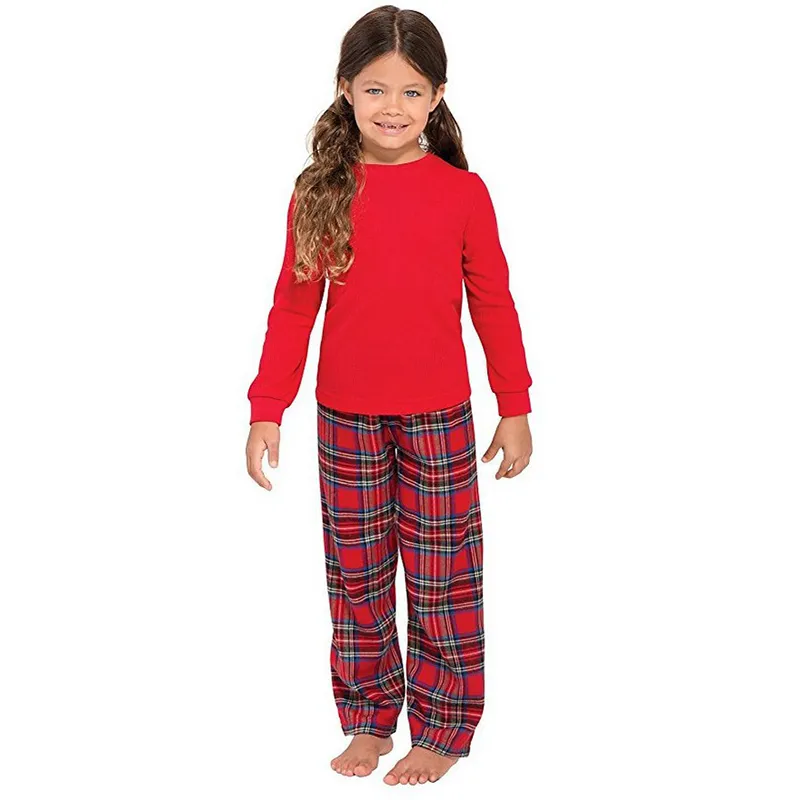 Pijamas de familia de algodón y poliéster para sublimación personalizados, conjuntos a juego en blanco para bebés, hombres, mujeres y niños, pijamas de Navidad
