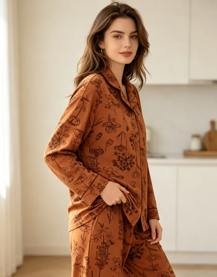 Conjunto de Pijamas Elegantes Conjunto de Pijamas Minimalistas Conjunto de Pijamas Diarios para el Dormitorio