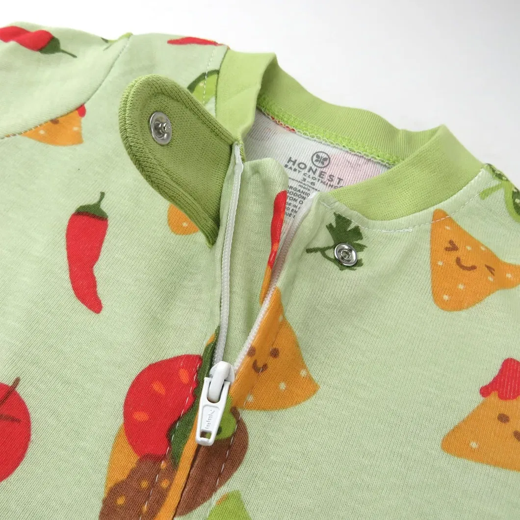 Pijama de una pieza con pies para dormir y jugar 100% de algodón orgánico, para bebés niños