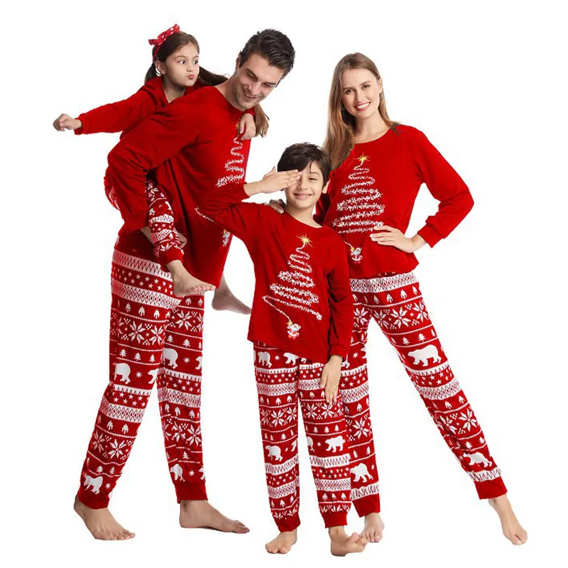 Conjunto de pijamas navideños de tallas grandes para toda la familia para hombres, mujeres y niños