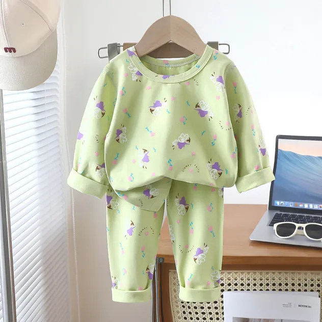 Conjunto de pijama al por mayor ropa infantil - Estampado de muñeco de nieve navideño 3