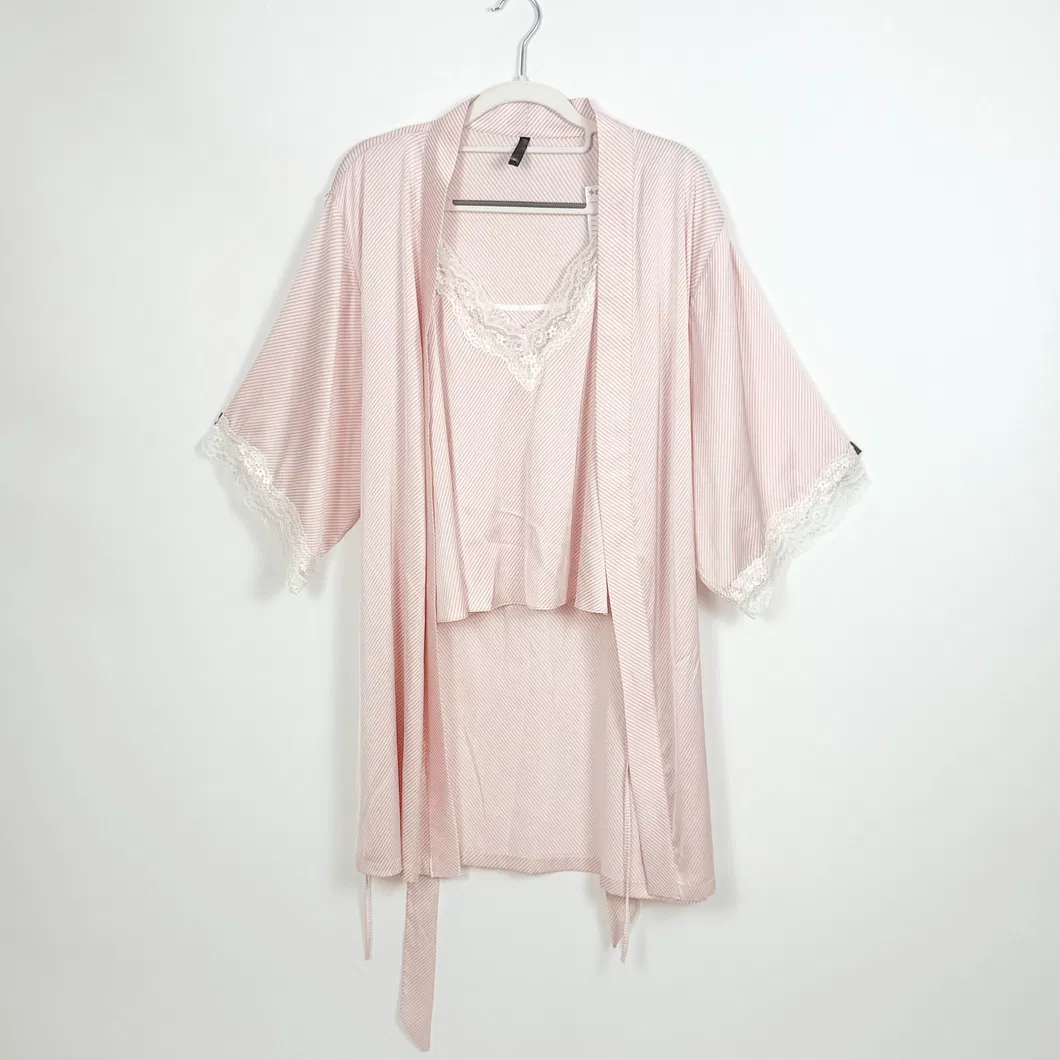 Conjunto de pijama suelto de seda de talla grande personalizado para dormir