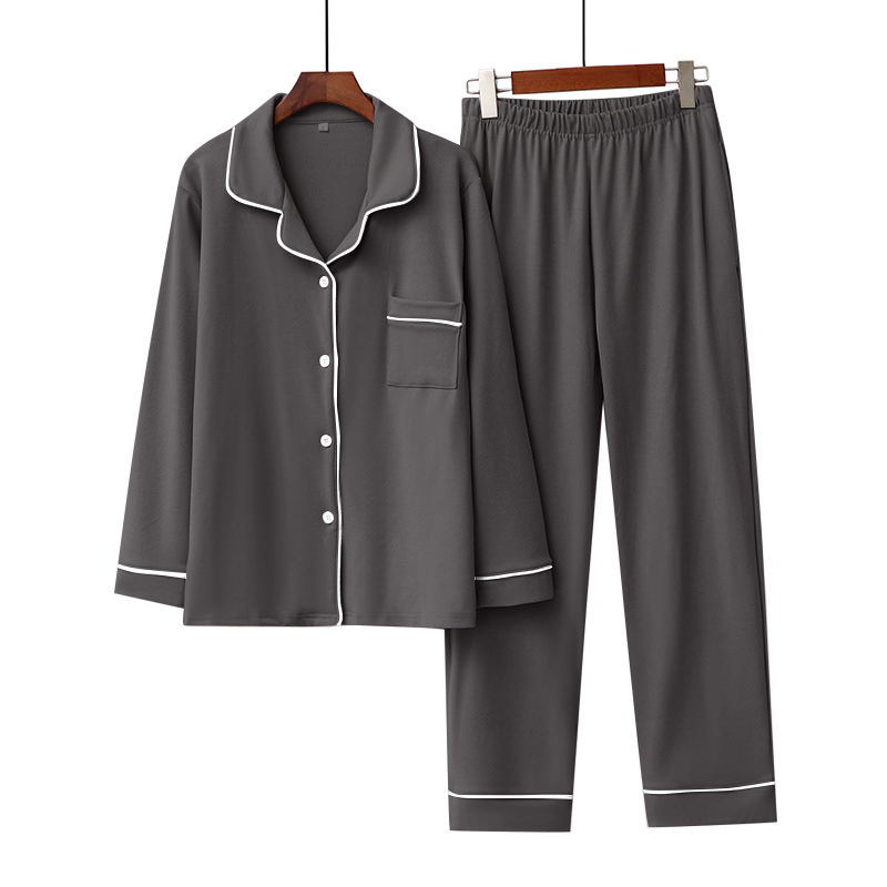 Conjunto de pijamas de pareja de cardigans de casa de felpa, cálido para otoño e invierno