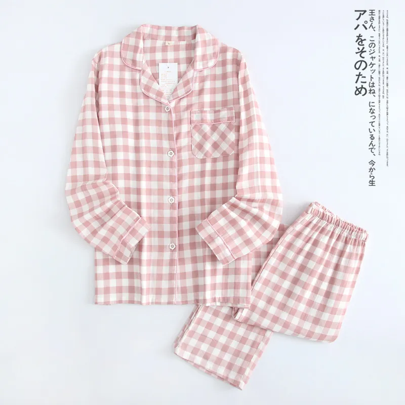 Conjunto de pijamas de manga larga suave transpirable con cintura elástica ropa de casa pijama de pareja