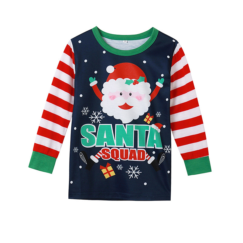 Conjunto de pijamas navideños familiares al por mayor Santa para padres e hijos, pijama de manga larga, ropa de dormir familiar