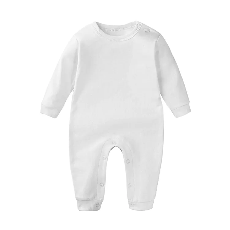 Pijama de bebé de manga larga en blanco de algodón orgánico para recién nacidos