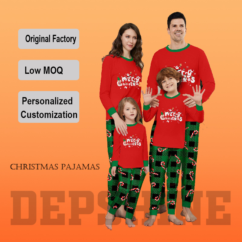 Pijamas navideños personalizables para padres e hijos