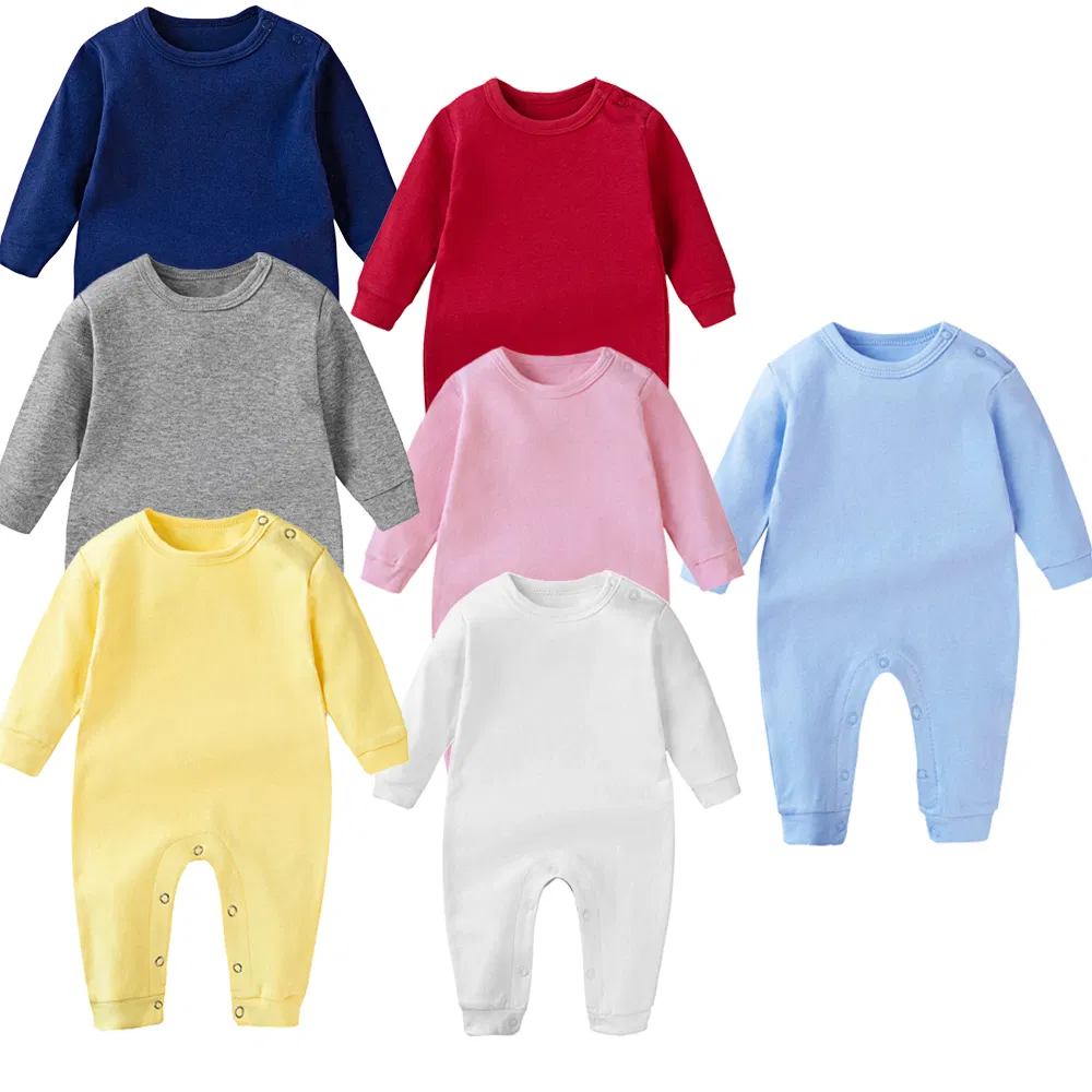 Pijama de bebé de manga larga en blanco de algodón orgánico para recién nacidos
