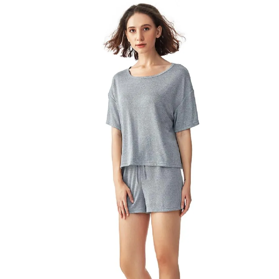 Conjunto de pijama para mujeres, de manga corta, dos piezas, ropa de verano para estar en casa, fabricante de ropa de dormir