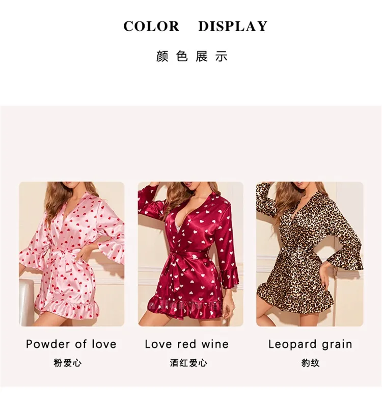 Pijamas de seda natural con estampado para mujer