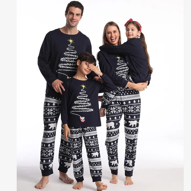 Conjunto de pijamas navideños de tallas grandes para toda la familia para hombres, mujeres y niños