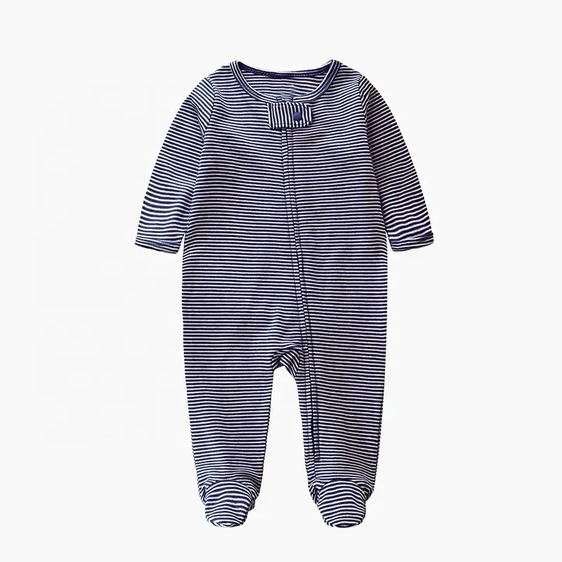 Pijamas de bebé orgánicos personalizados con cremallera y pies antideslizantes