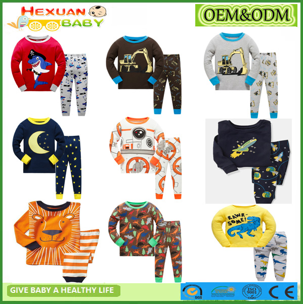 2-7y, Precio Barato Mayorista Ropa de Bebé Pijamas de Algodón Orgánico
