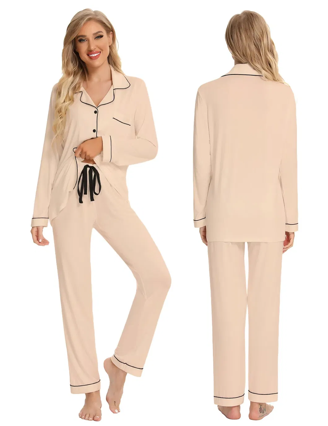 Conjunto de Pijama de Bambú Orgánico para Mamá, Pijama Ecológico de Bambú, Pijama Sostenible para Embarazadas, Conjunto de Pijamas de Maternidad, Pijamas para Embarazadas