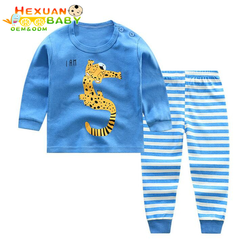Ropa de casa para bebés de alta calidad, traje de algodón orgánico, ropa para niños y niñas, pijamas de otoño e invierno