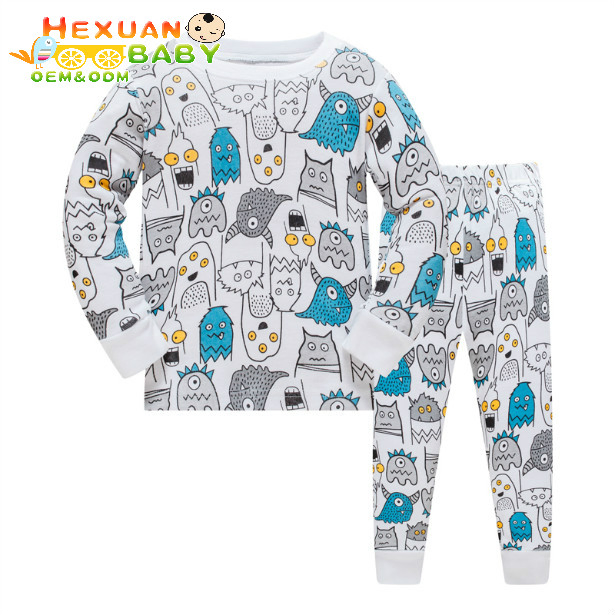 3-8year Pijamas para Niños 100% Ropa de Algodón Orgánico para Bebés Pijamas al por Mayor Ropa de Dormir para Niños