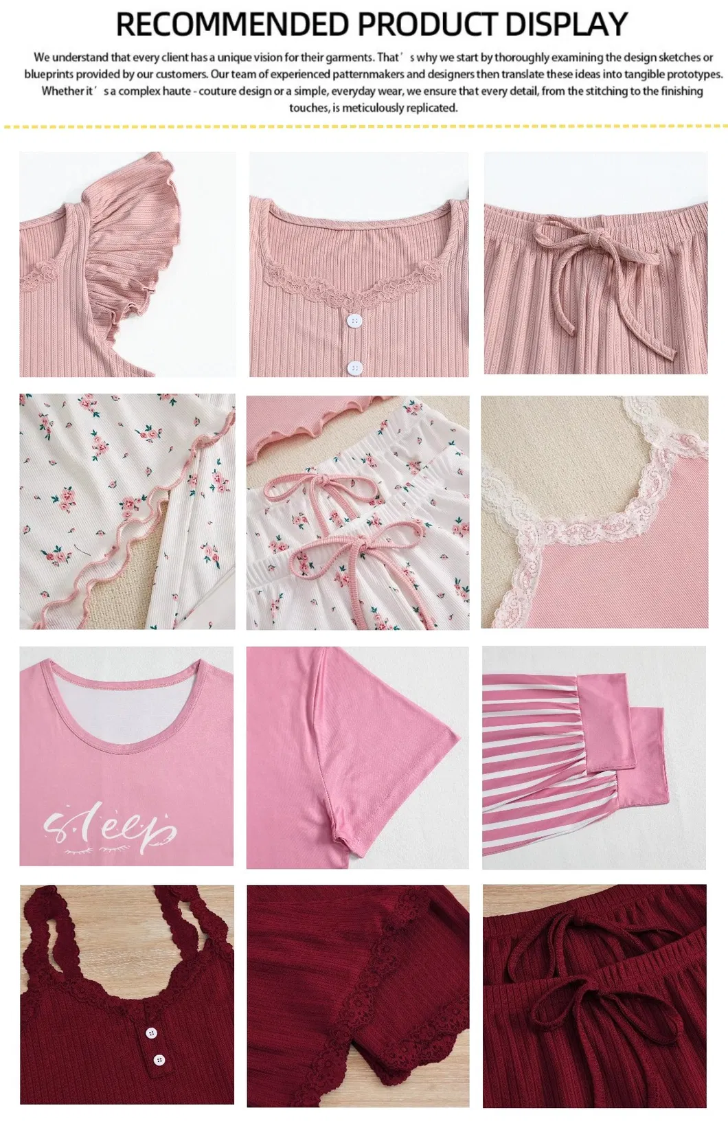 Diseño de ropa de dormir suave para mujer