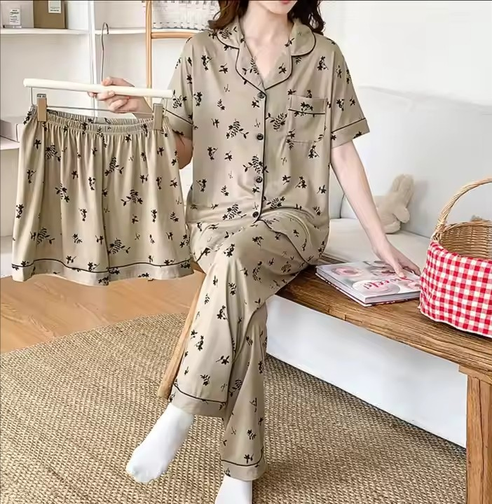 Precio competitivo pijamas impresos sueltos casuales para el hogar ligeros y cómodos de verano
