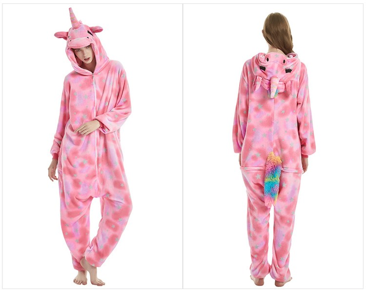 Diseño de unicornio para mujeres, pijama rosa en mono para uso de cosplay
