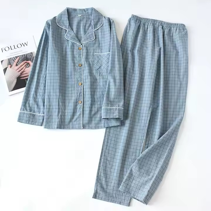 Conjunto de pijamas de algodón orgánico para mujer, conjunto de ropa de dormir casual de manga corta