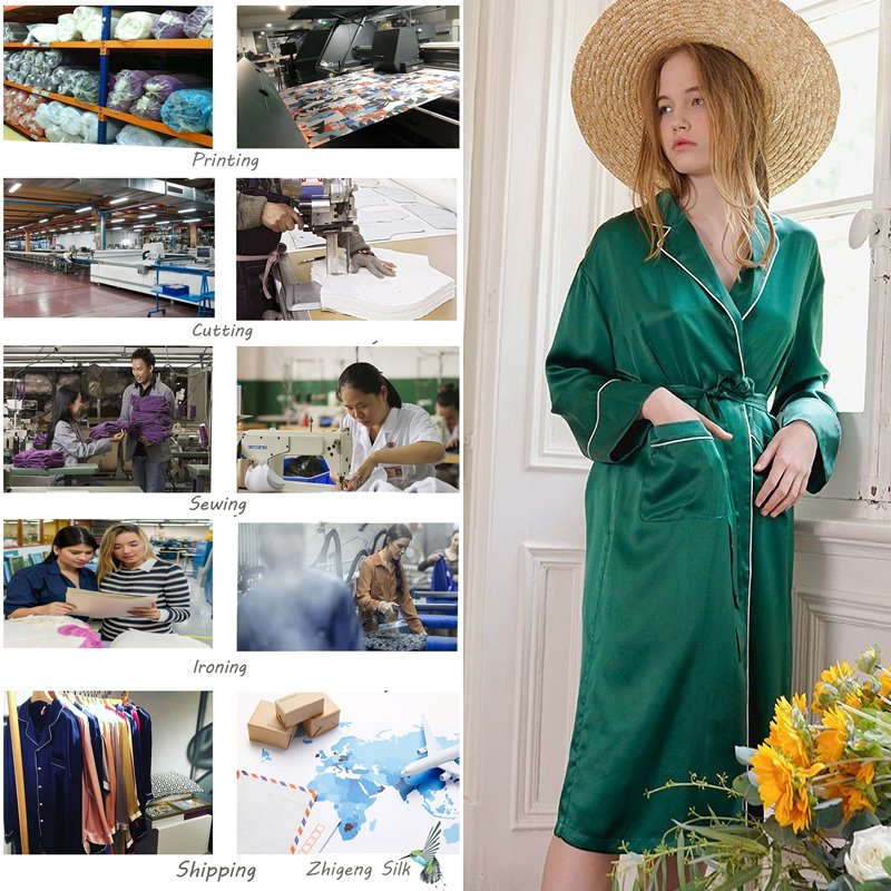 100% Pijamas de seda de lujo para dama, ropa de dormir para parejas