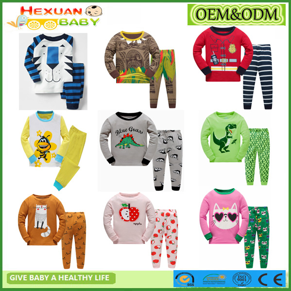 2-7y, Pijamas para Niños 100% Ropa de Algodón Orgánico para Bebés Pijamas al por mayor Ropa de Dormir para Niños