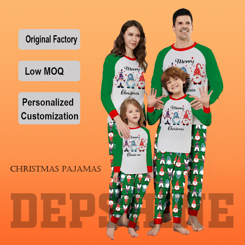 Pijamas de vacaciones elegantes para hombres, mujeres y niños