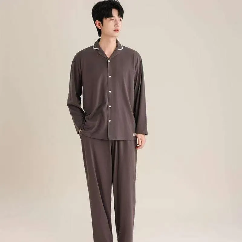 Conjunto de pijama de modal ligero y resistente a las arrugas con logo personalizado