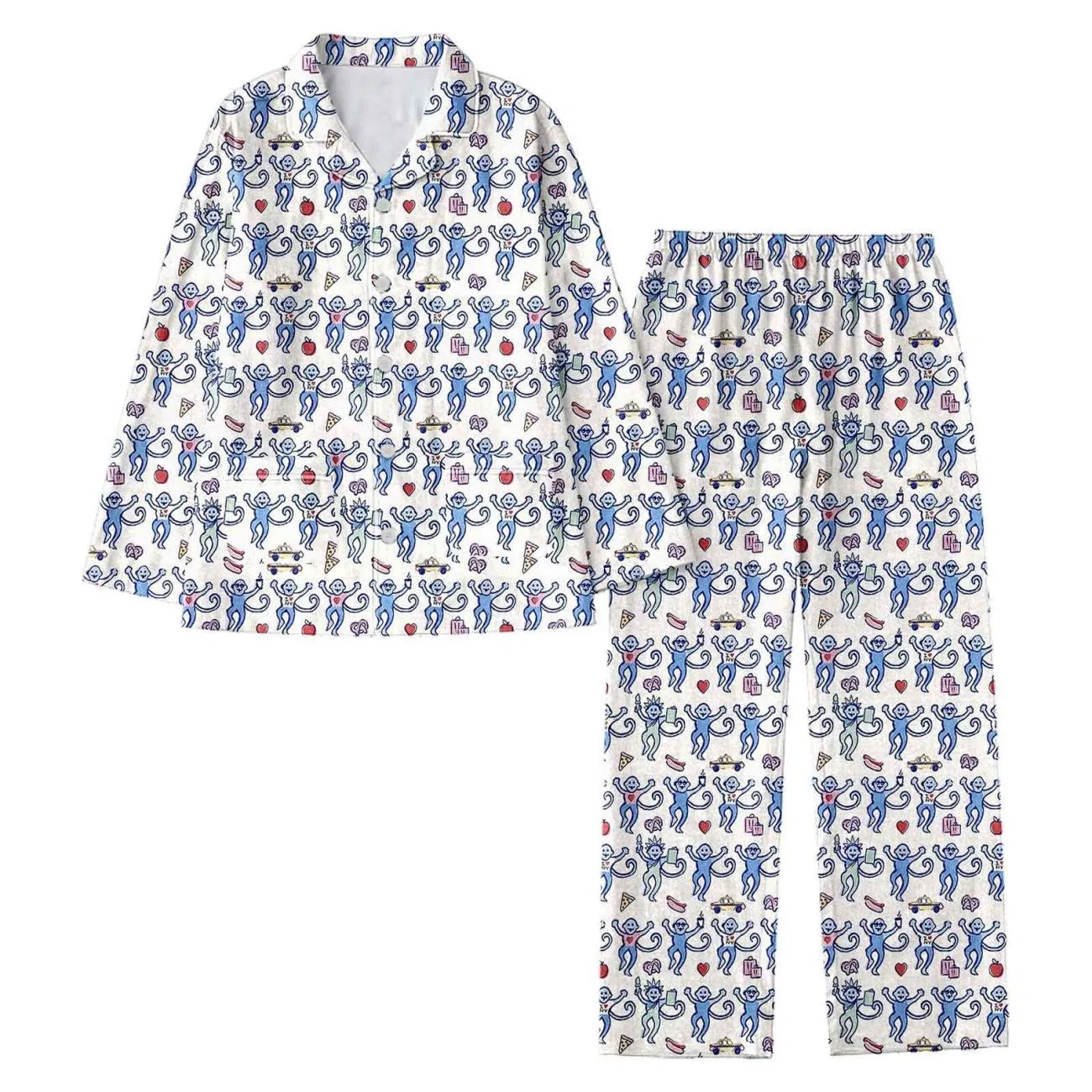 Conjunto de pijamas de manga larga con estampado para mujeres de tallas grandes, primavera y otoño