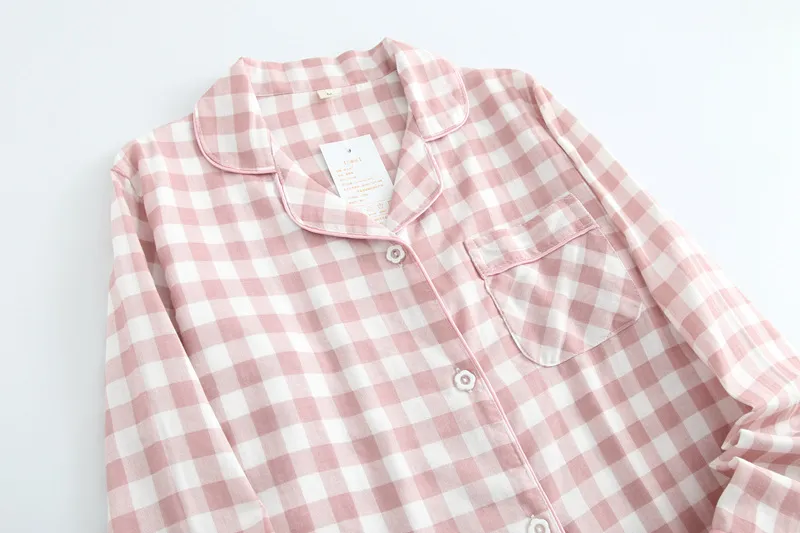 Conjunto de pijamas de manga larga suave transpirable con cintura elástica ropa de casa pijama de pareja