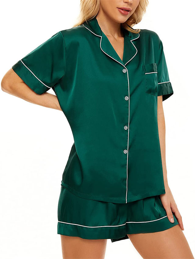 Producción de estilo aduanero al por mayor de China 100%Mulberry 16mm 19mm 22mm Pijamas de satén sexys y transpirables de cuidado de la piel para niñas, niños, hombres y mujeres, ropa de dormir